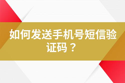 如何發(fā)送手機號短信驗證碼？