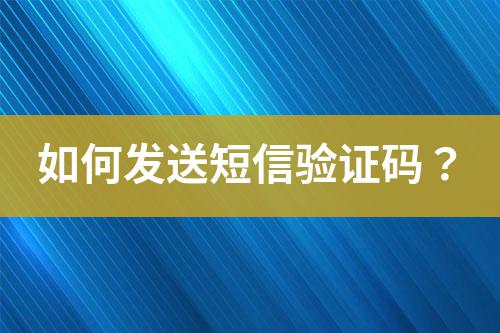 如何發(fā)送短信驗證碼？