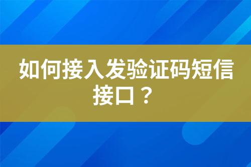 如何接入發(fā)驗證碼短信接口？
