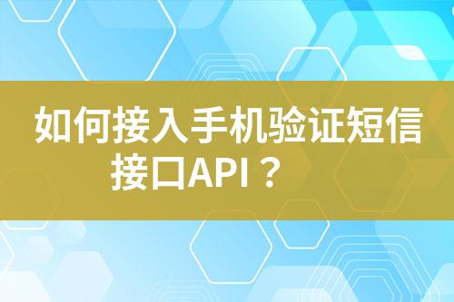 如何接入手機(jī)驗證短信接口API？