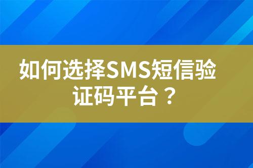 如何選擇SMS短信驗(yàn)證碼平臺(tái)？