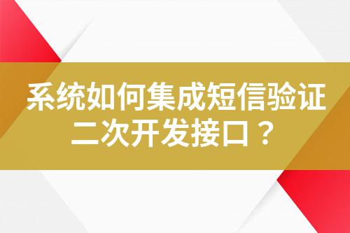 系統(tǒng)如何集成短信驗(yàn)證二次開發(fā)接口？