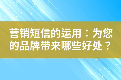 營(yíng)銷短信的運(yùn)用：為您的品牌帶來哪些好處？