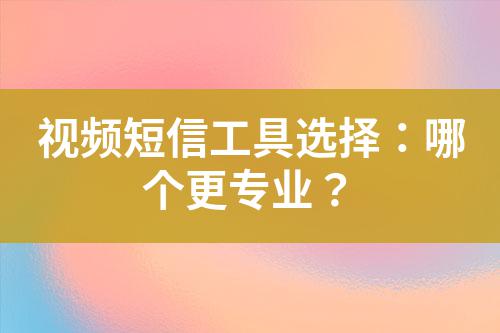 視頻短信工具選擇：哪個(gè)更專業(yè)？