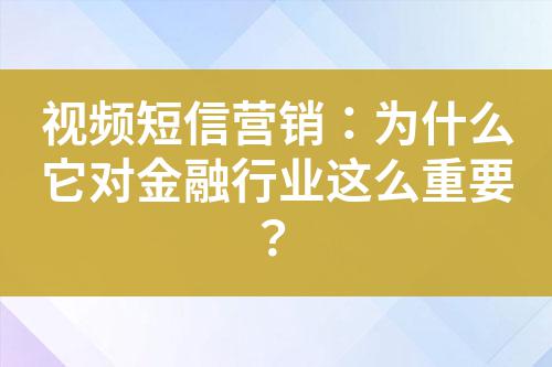 視頻短信營(yíng)銷：為什么它對(duì)金融行業(yè)這么重要？