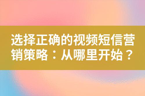 選擇正確的視頻短信營銷策略：從哪里開始？